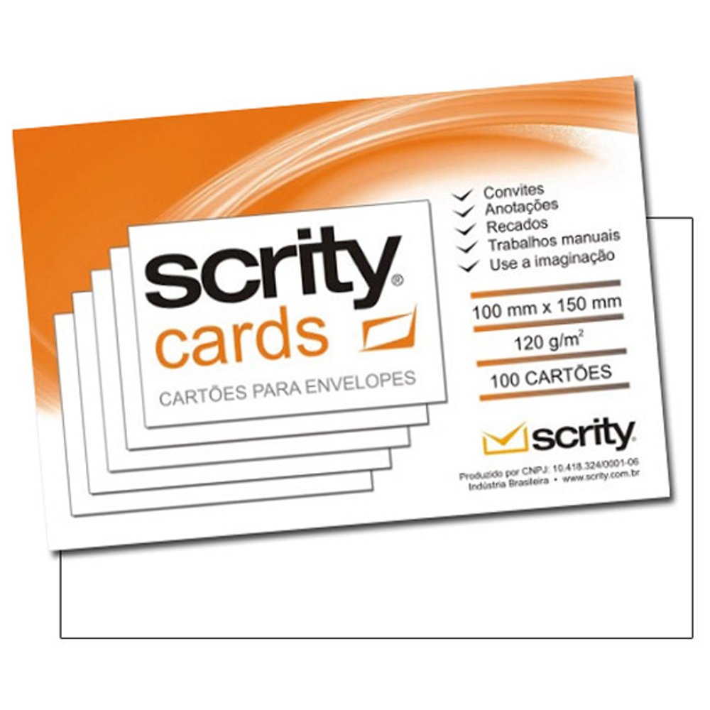 Cartão Scrity Cards 100X150 Carta Branco 120Gr 10 Pacotes com 100 Unidades