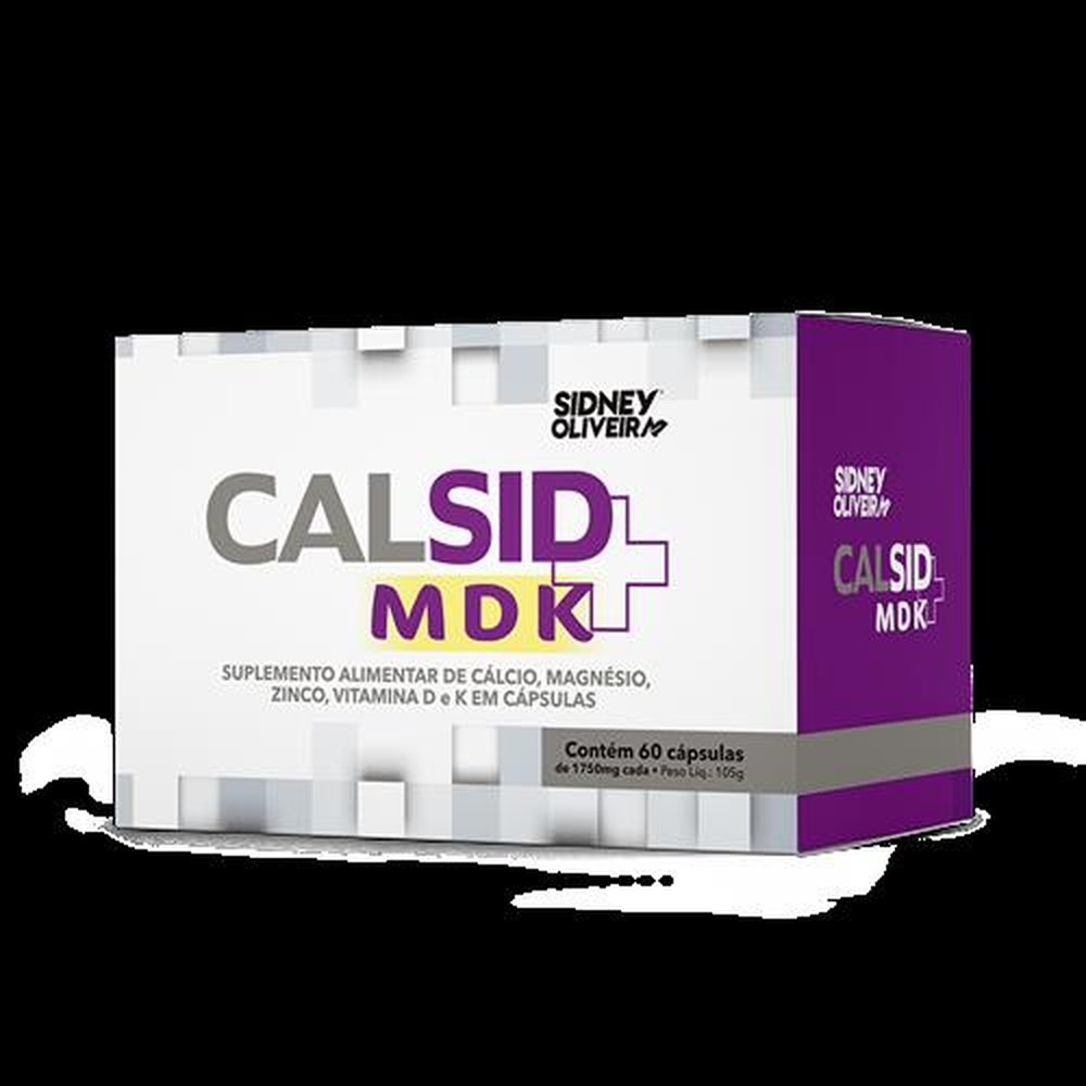 Cálcio + Magnésio + Zinco + Vitamina D3 + Vitamina K2 - Calsid Mdk 60 Cápsulas Sidney Oliveira