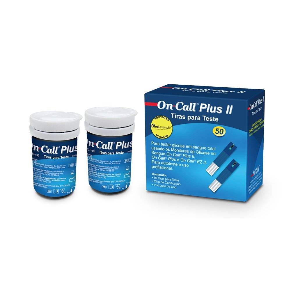 Tiras de Glicose Medlevensohn On Call Plus 50unidades