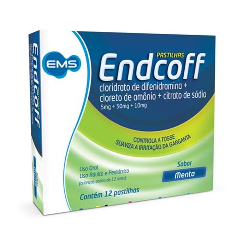 Endcoff Pastilha Sabor Menta Com 12 Unidades - EMS