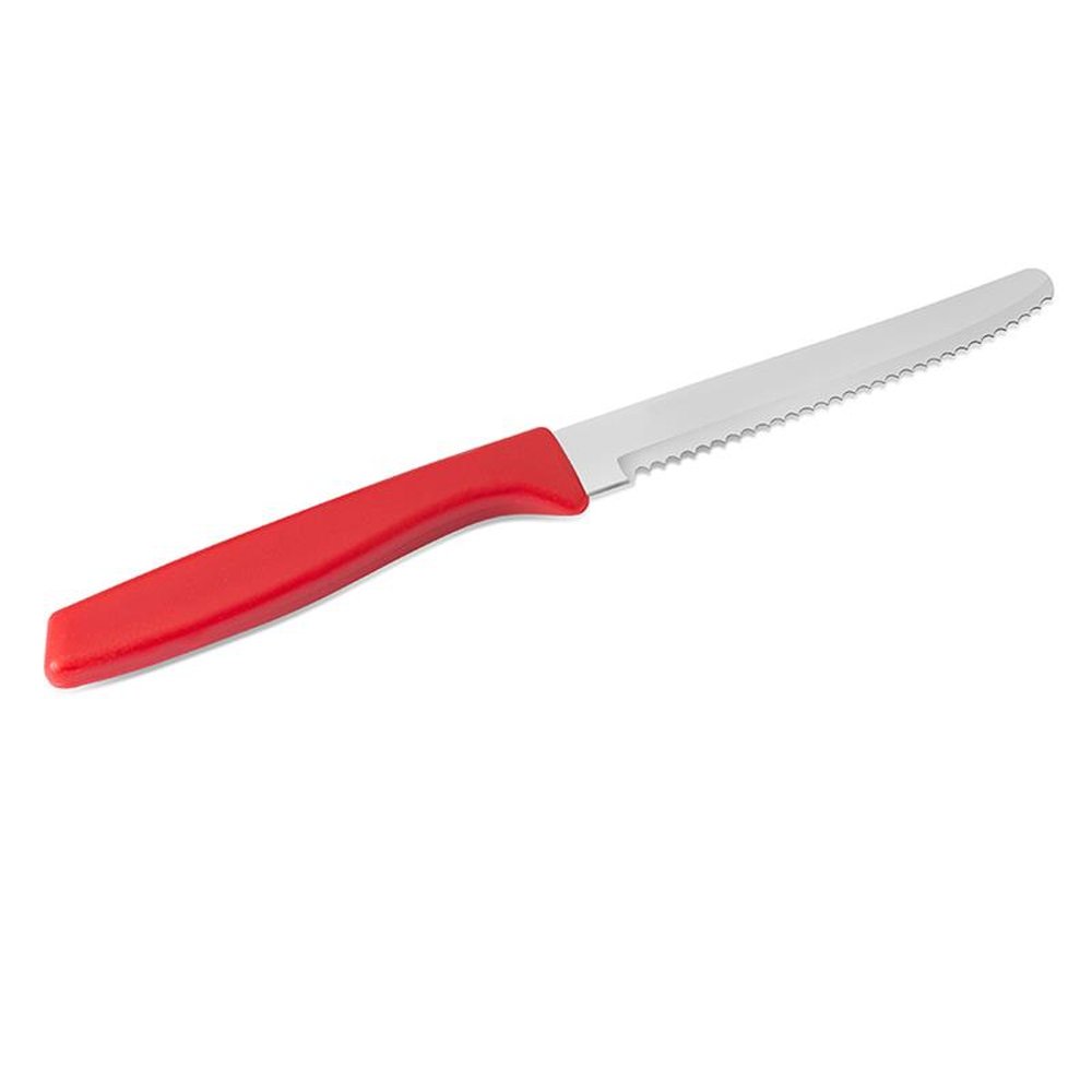 Faca Mesa Serrilhada Cabo Plástico Vermelho - Gourmet Mix