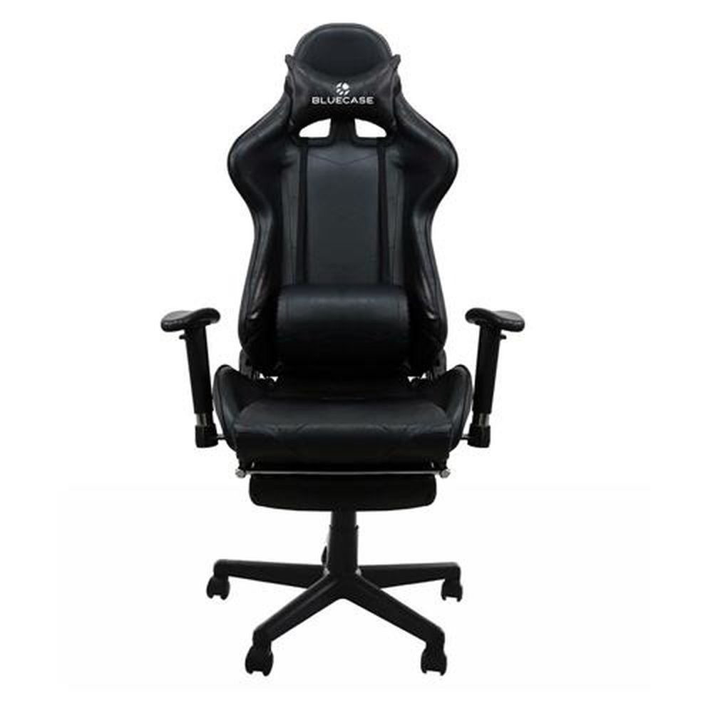 Cadeira Gamer Platinum Preto Bch-20bk Bluecase - Reclinavel/Apoio De Braco Ajustavel/Descanso Para Os Pes
