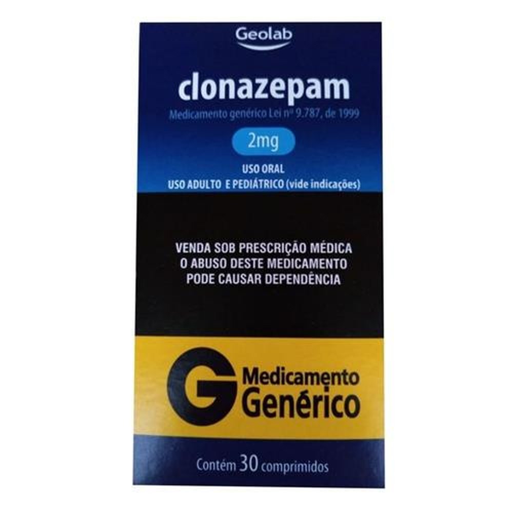 Clonazepam Comprimido 0,5mg, caixa com 30 comprimidos
