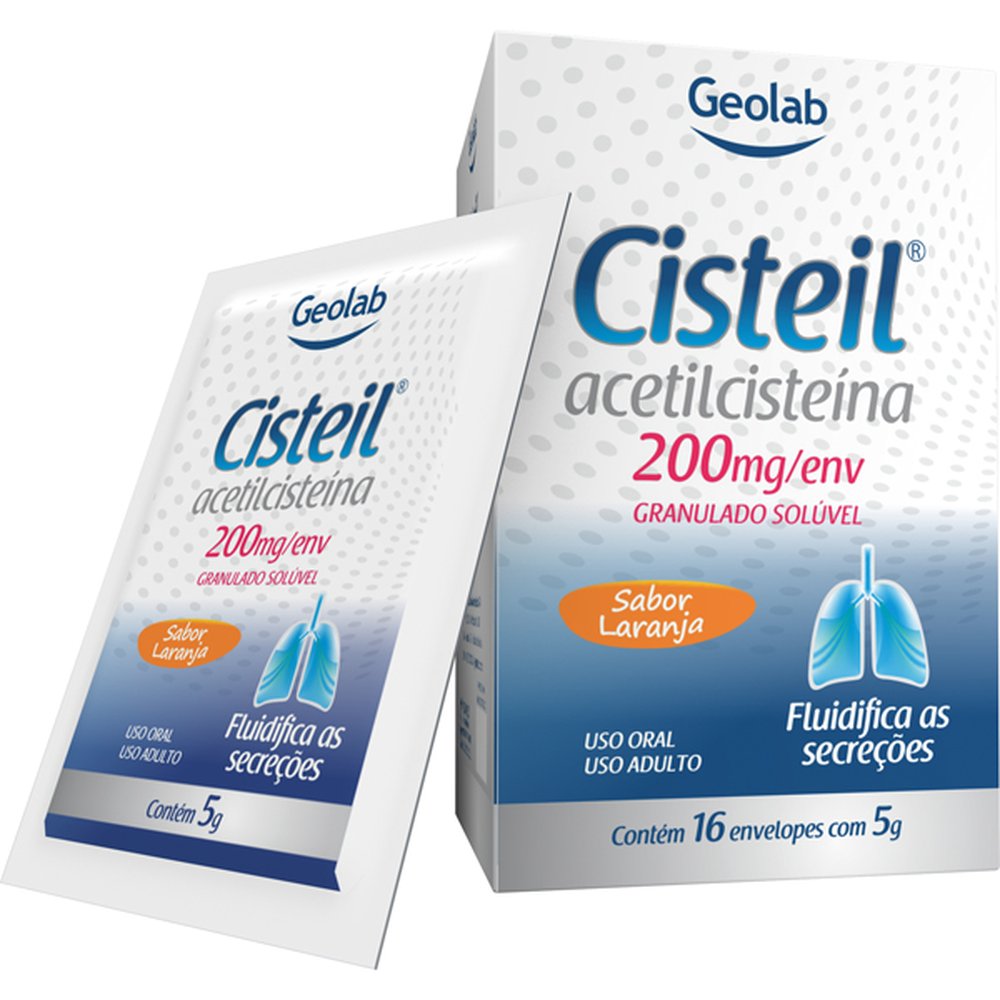 Cisteil 200mg/g 16 envelopes com 5g de Granulado Solução de uso oral - Geolab