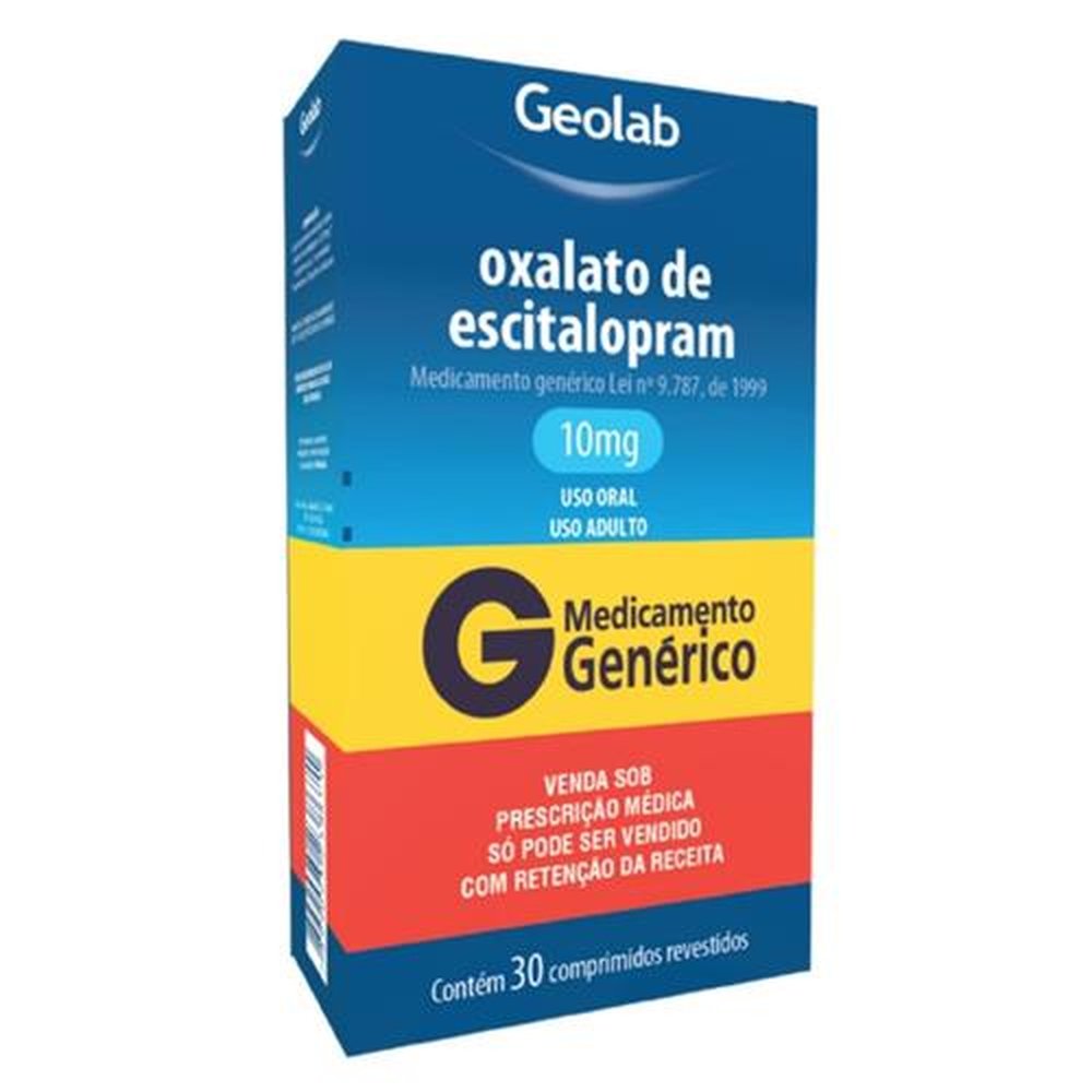 Oxalato de Escitalopram Comprimido 10mg com 30 Comprimidos Revestidos - Geolab