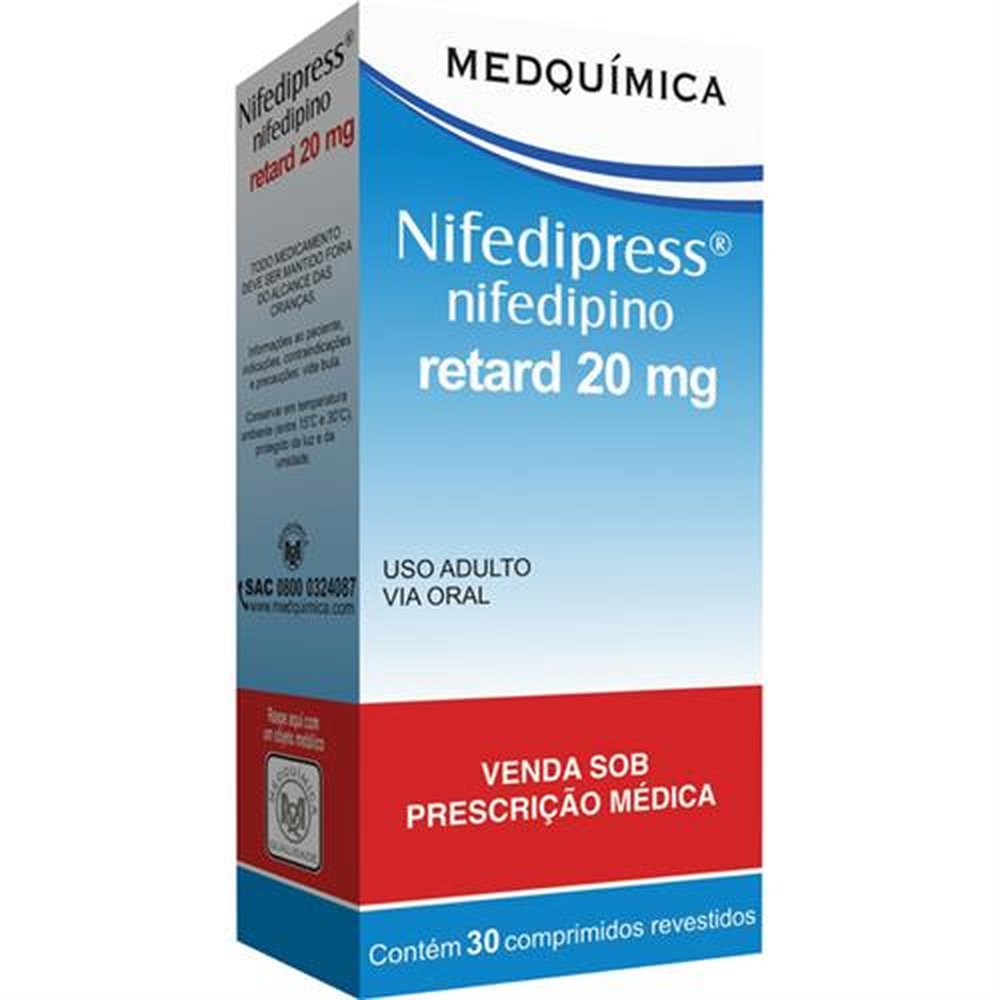 Nifedipress 20Mg Com 30 Comprimido Retard