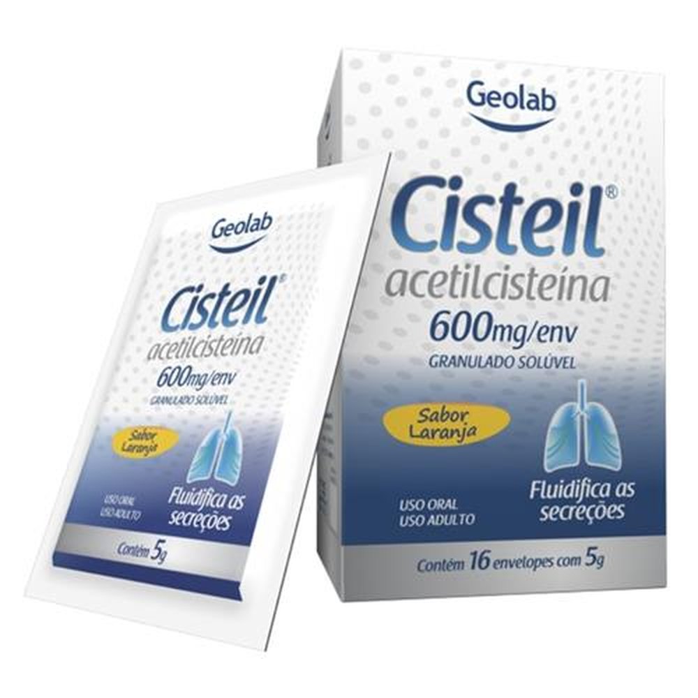 Cisteil 600mg/g 16 envelopes com 5g de Granulado para Solução de uso oral - Geolab
