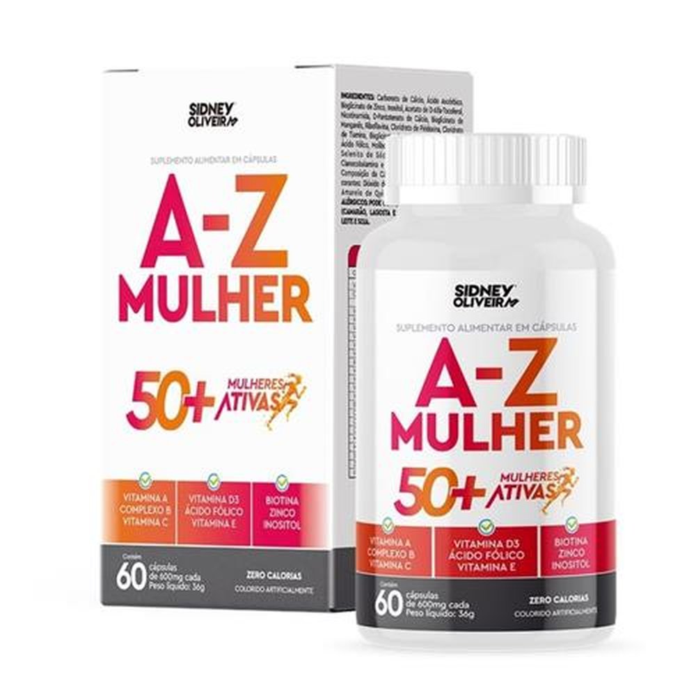 A-Z Mulher 50+ Completo Mulheres Ativas 60 cápsulas Sidney Oliveira