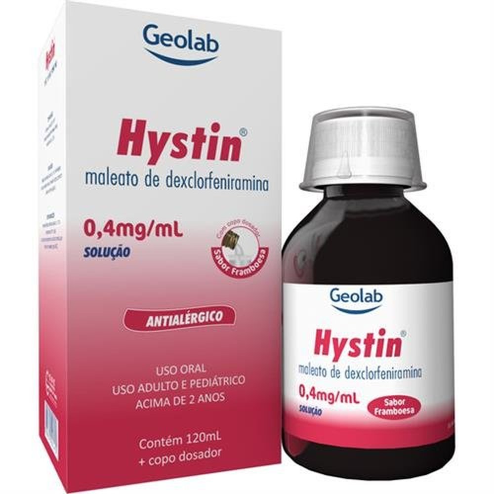 Hystin Solução Oral 2,0mg/5mL Frasco com 120mL - Geolab | Martins Atacado
