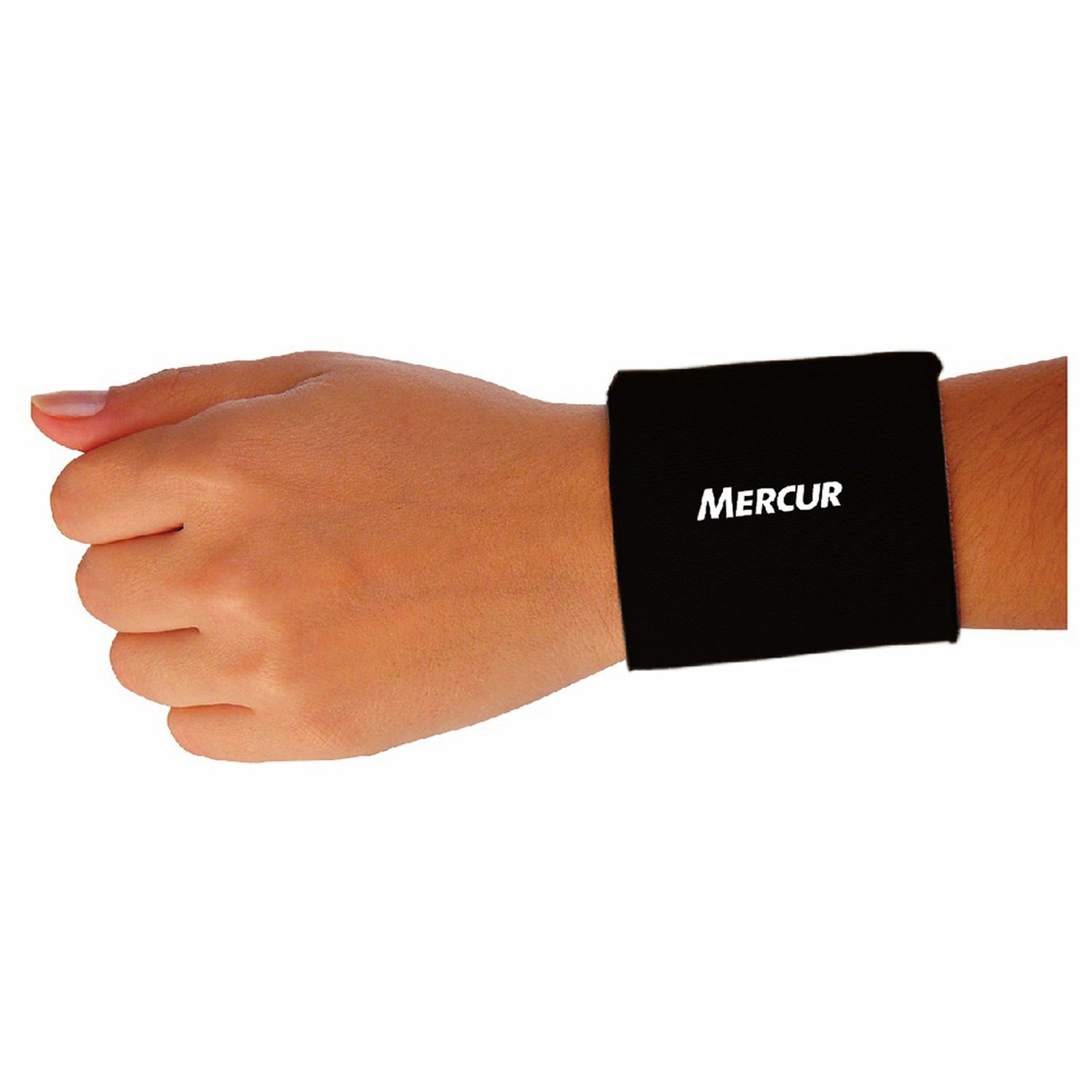 Munhequeira Mercur Elastica Ajustavel Com 2 Peças Cor Preta