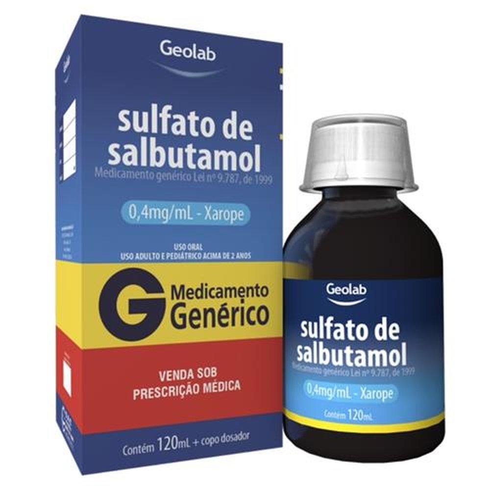 Sulfato de Salbutamol 48mg Frasco com 120mL de Xarope + Copo Medidor - Gelolab