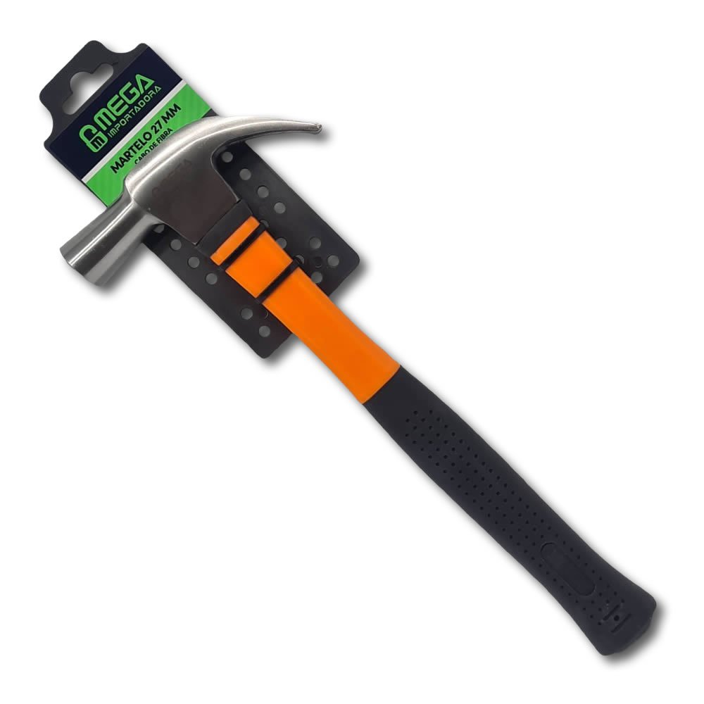 Martelo Unha Ferro Fundido Com Cabo Fibra 27Mm Mega