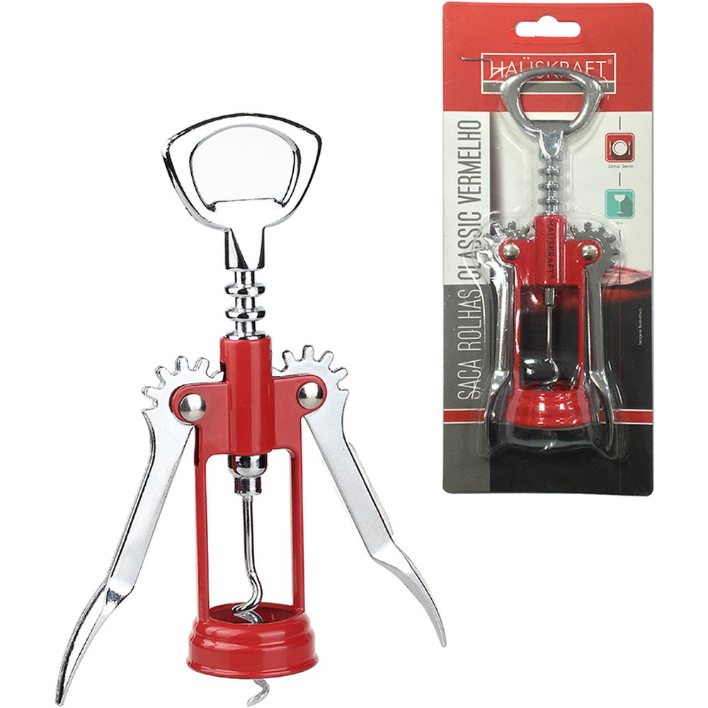 Saca Rolhas Classic Vermelho - Hauskraft