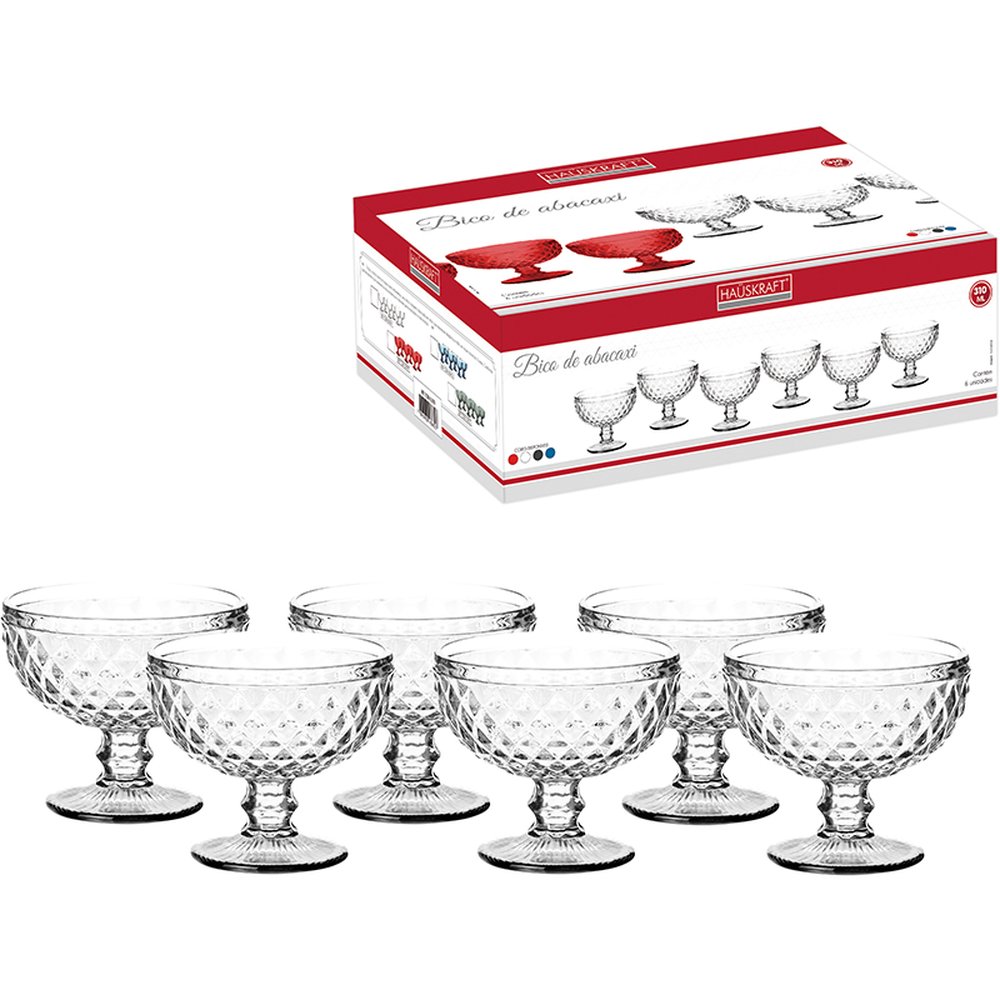 Jogo 6 Taca Com Pe 390Ml Transparente - Hauskraft