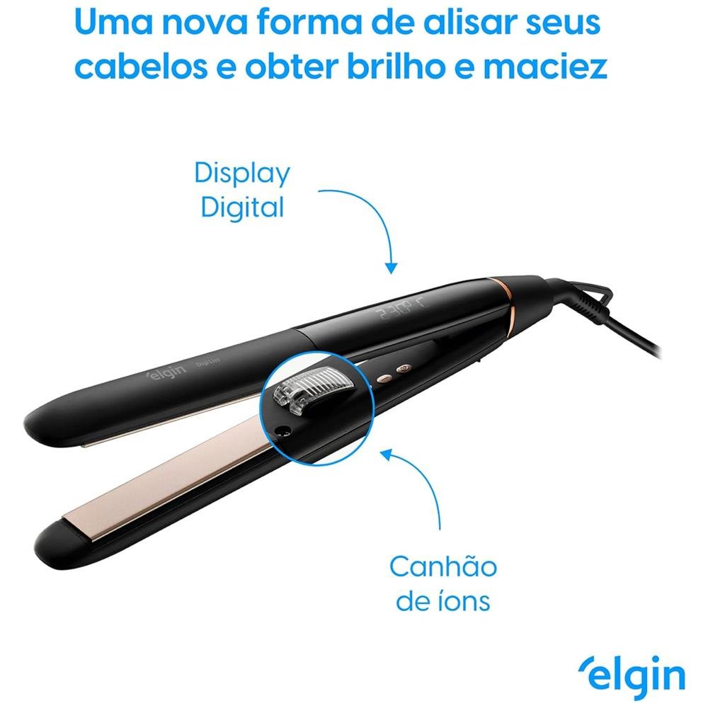Prancha Alisadora Digi Liss Elgin com Placas de Cerâmica Bivolt Chapinha