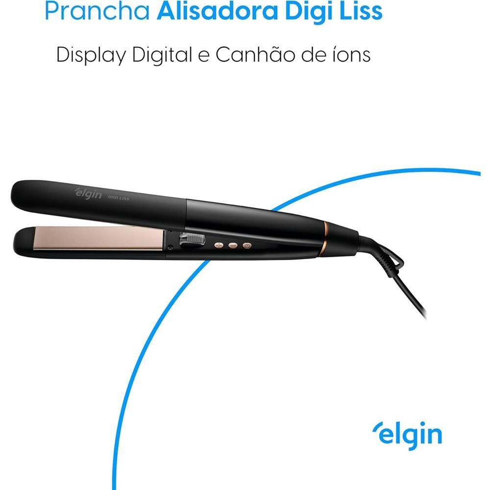 Prancha Alisadora Digi Liss Elgin com Placas de Cerâmica Bivolt Chapinha