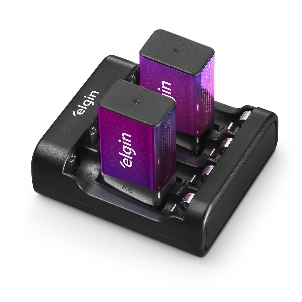 Carregador Pilha E Bateria 9V USB Elgin