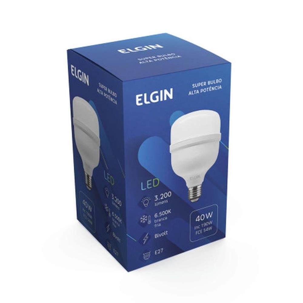 Lâmpada LED 40W Super Bulbo 6500k Elgin Bivolt Luz Branca Fria