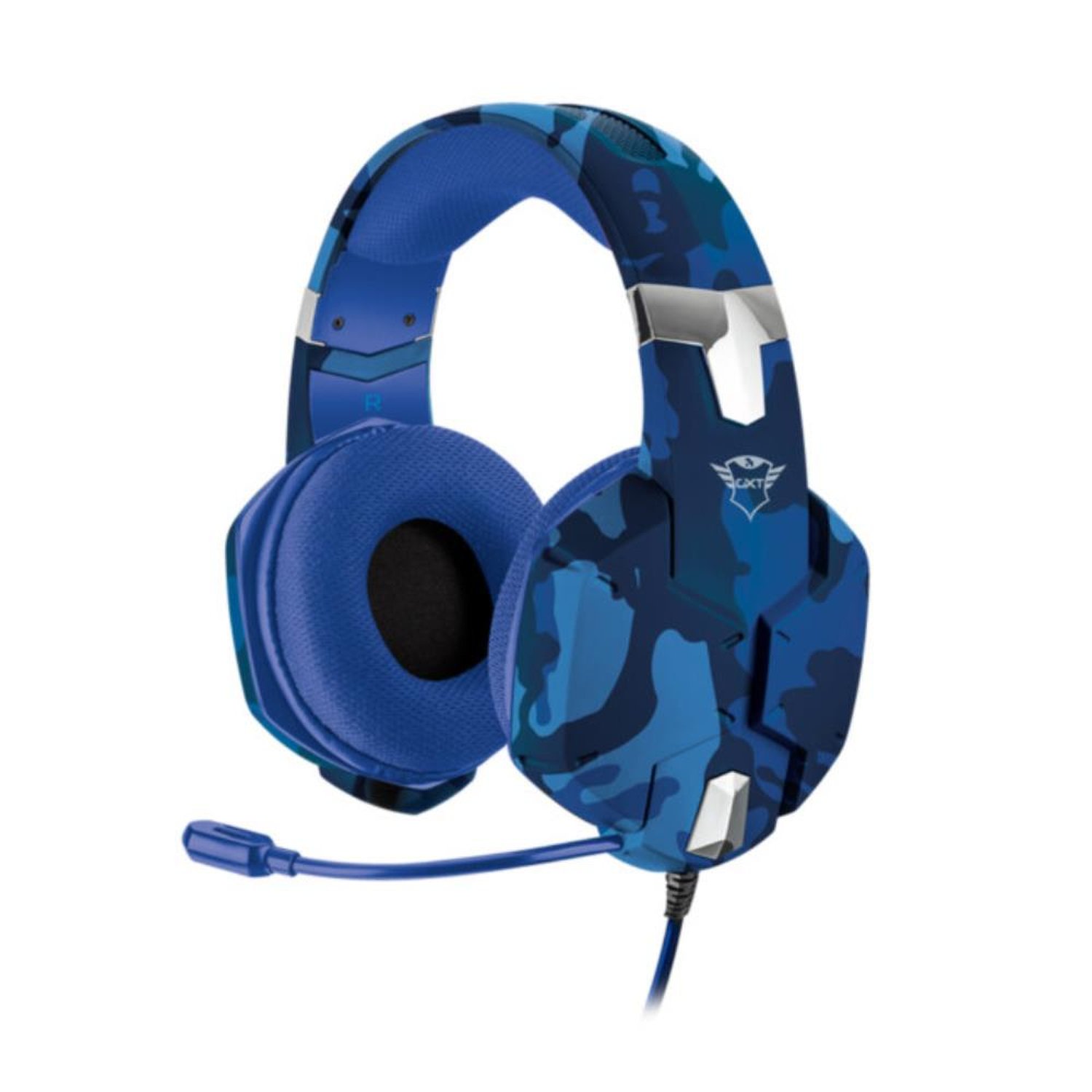 Headset Gamer Trust Gxt 322B Carus Camuflado Azul