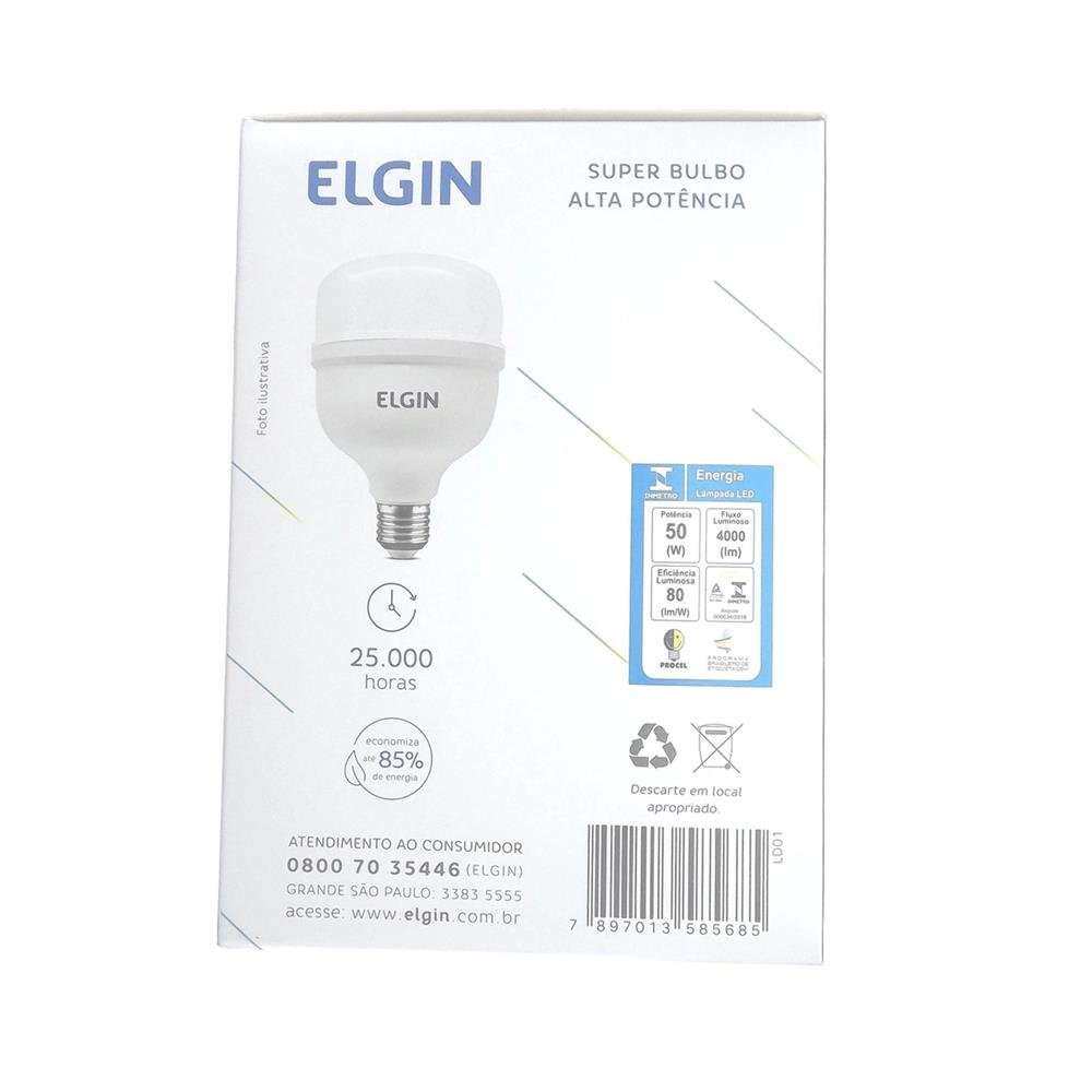 Lâmpada Super Bulbo Led 50 W Branca Fria Bivolt Elgin