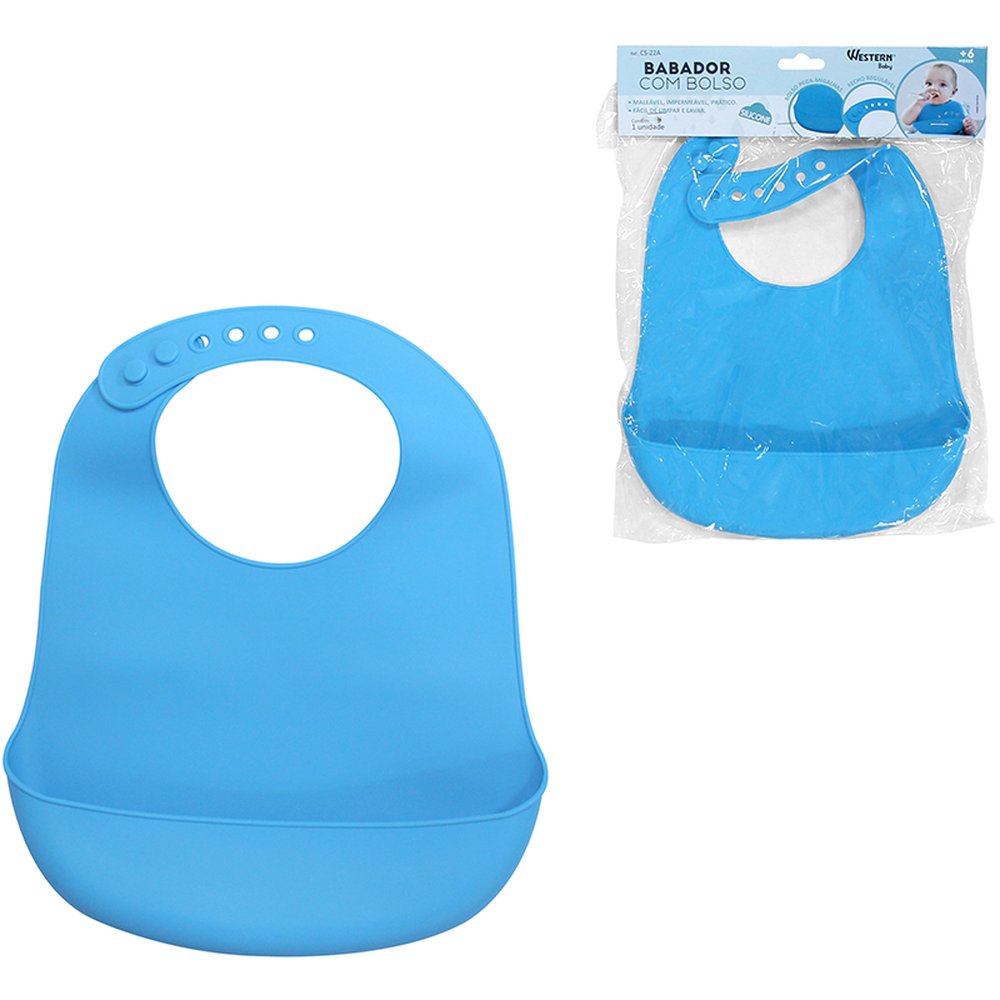 Babador Com Bolso Azul - Western