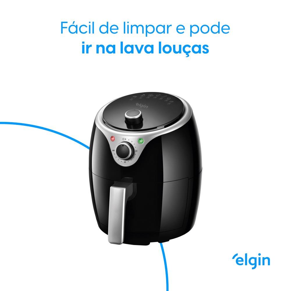 Fritadeira Elétrica Elgin 3,5 Litros Flash Fryer sem Óleo Preta ¿ 127 Volts