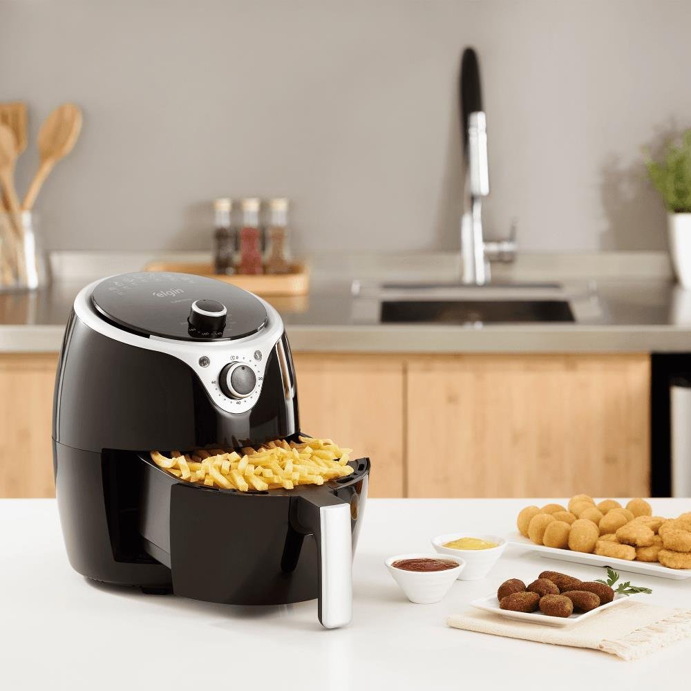 Fritadeira Elétrica Elgin 3,5 Litros Flash Fryer sem Óleo Preta ¿ 127 Volts