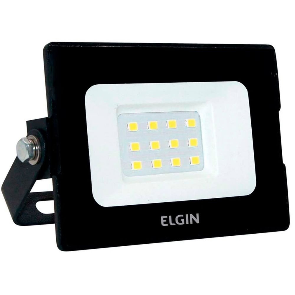 Projetor Luminária Led 10W 6500K Elgin Preto Bivolt