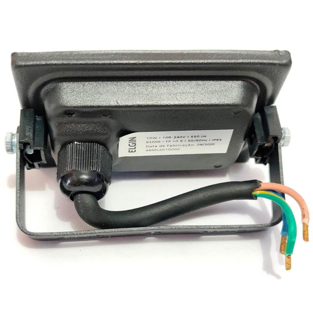 Projetor Luminária Led 10W 6500K Elgin Preto Bivolt