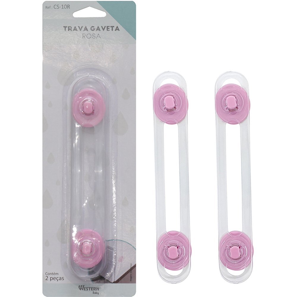 Trava Gaveta Rosa 2 Peças - Western