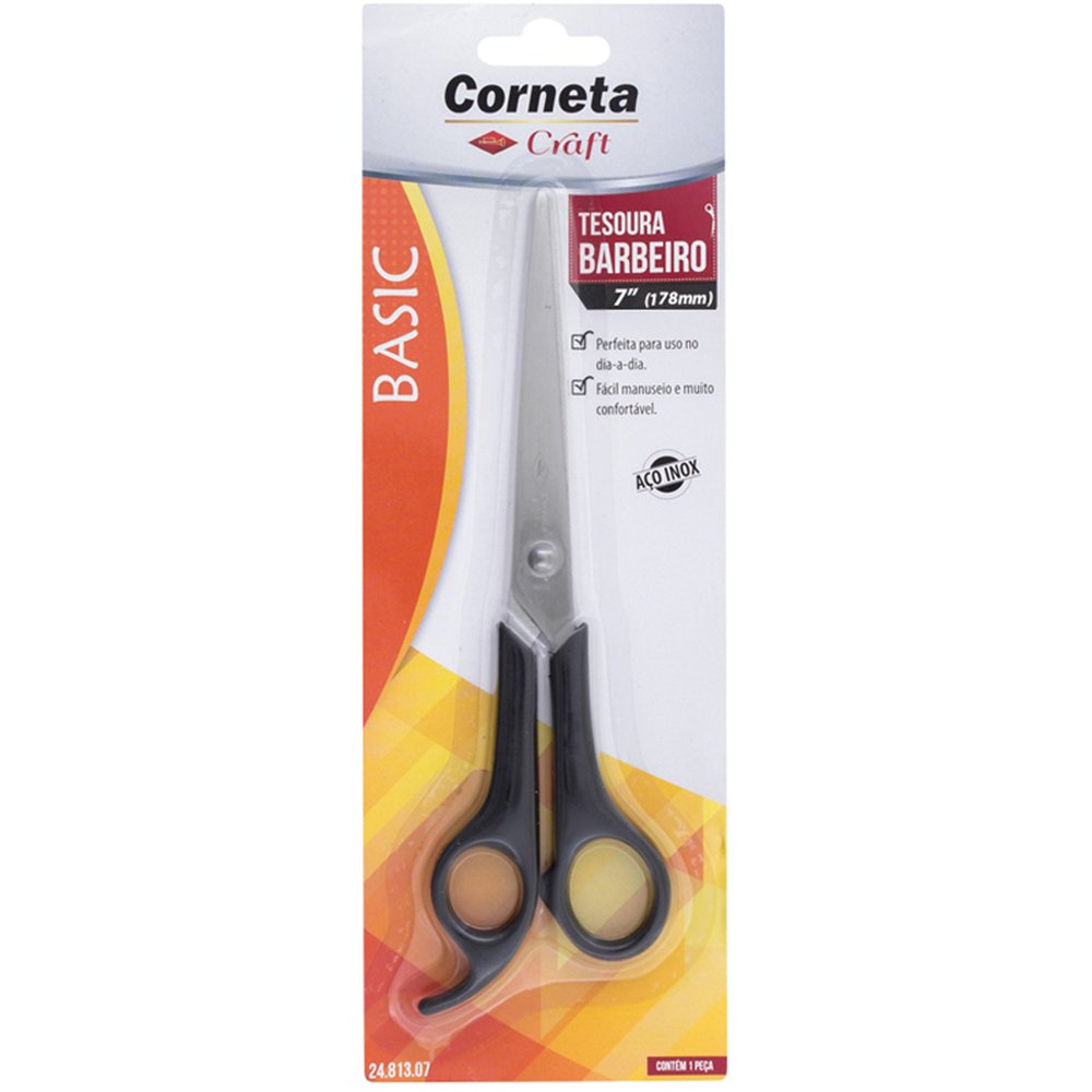 Tesoura Basic Barbeiro 7" - Corneta