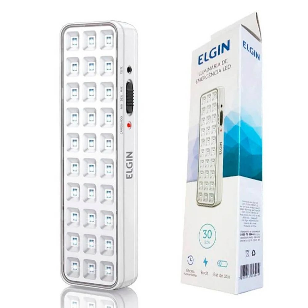 Luminária De Emergência 30 Leds 2w Elgin