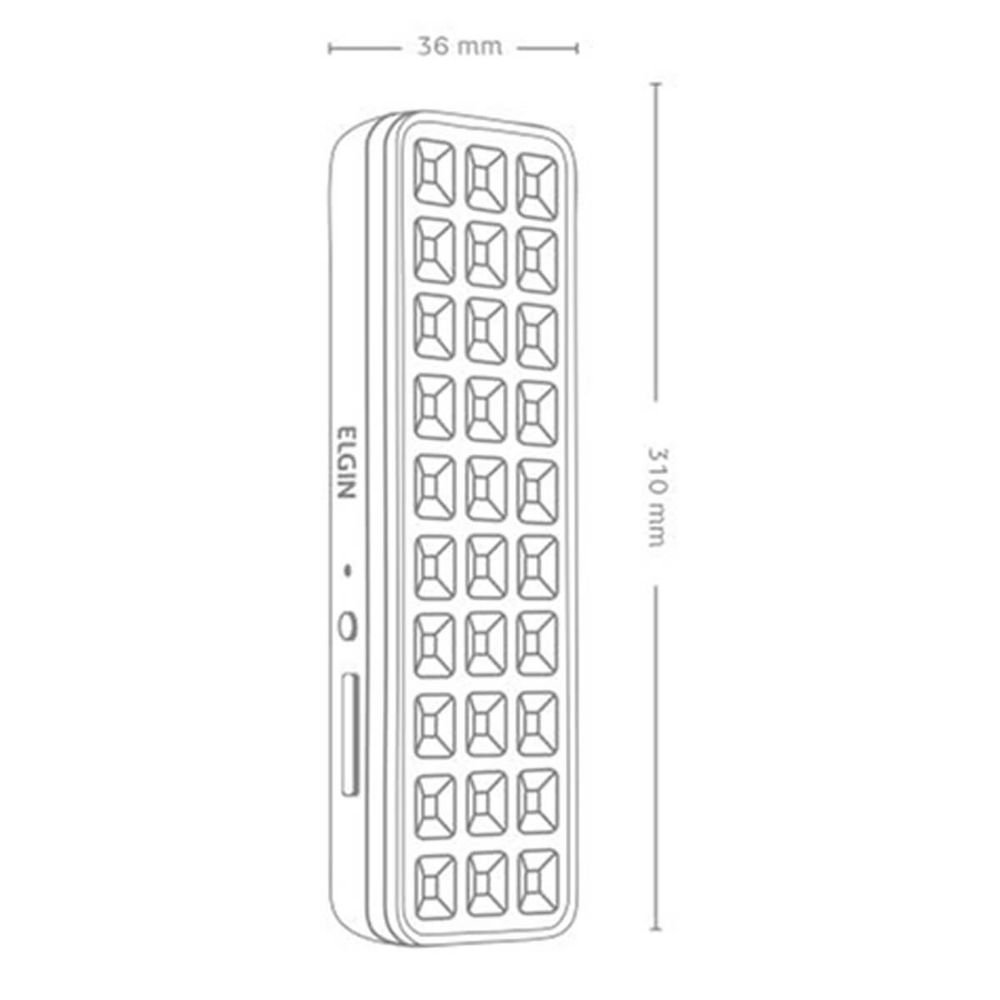 Luminária De Emergência 30 Leds 2w Elgin