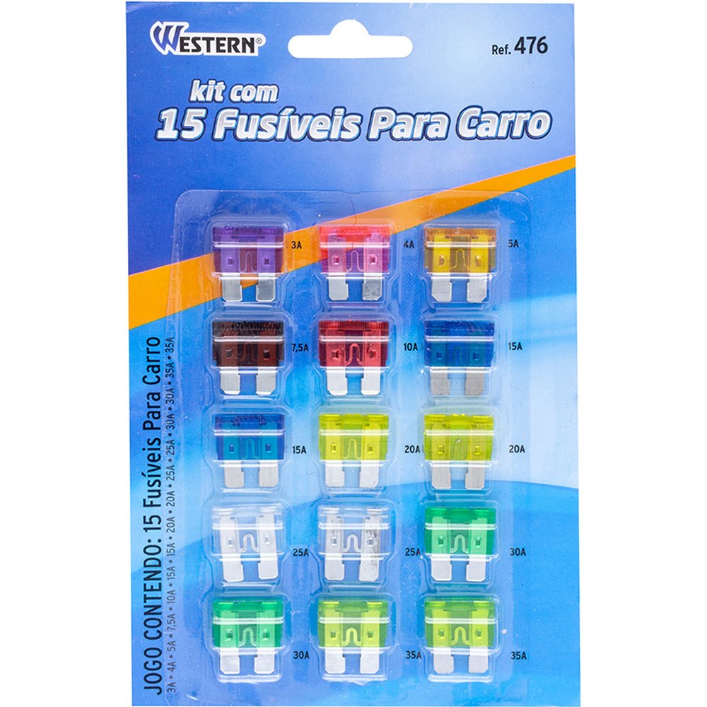 Fusivel Automotivo Jogo 15 Peças - Western