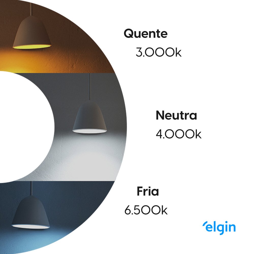 Painel Led Smart WiFi Redondo Embutir 18W 3000-6500K Elgin Bivolt