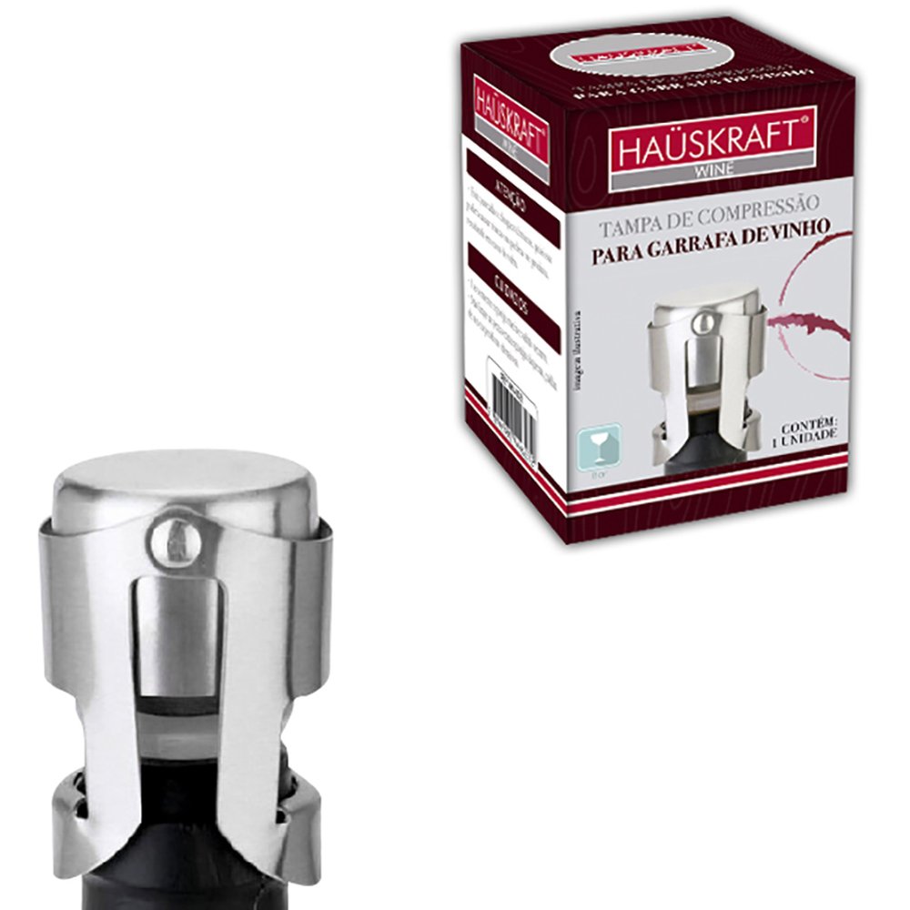 Tampa Compressao Garrafa Vinho - Hauskraft