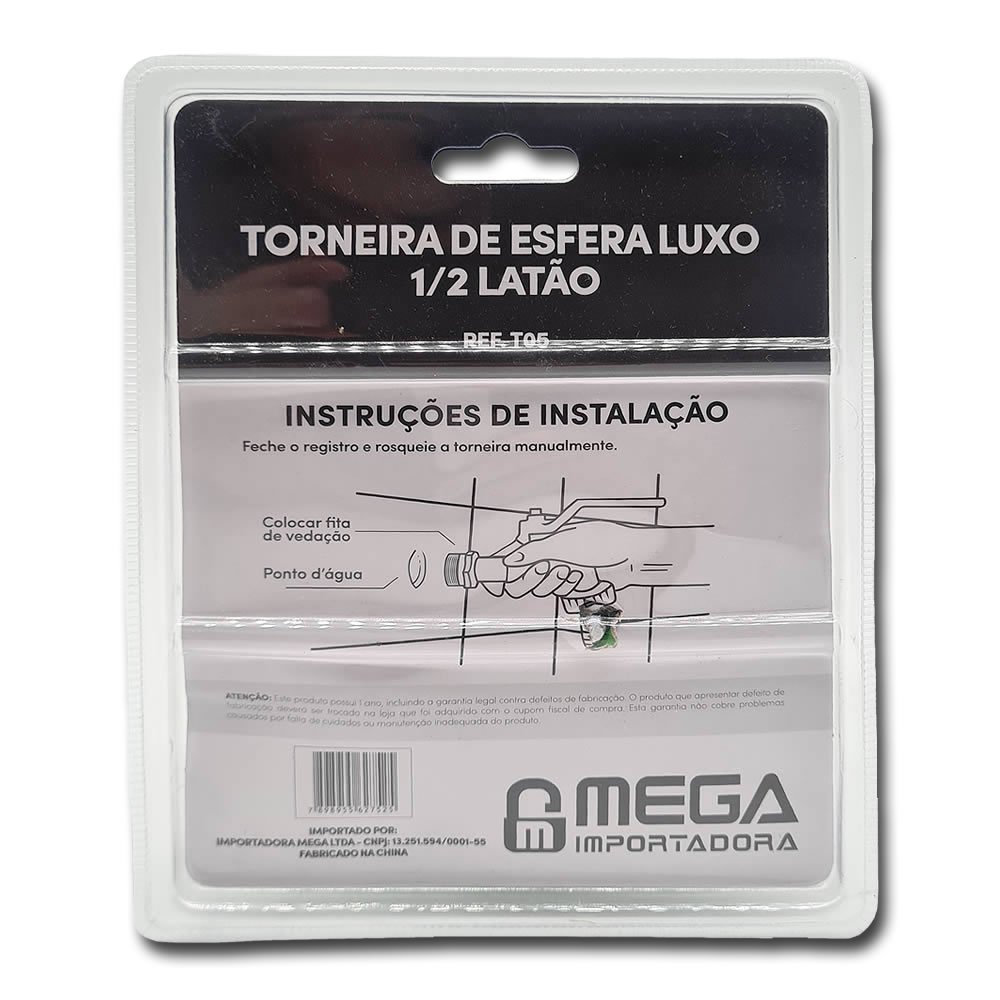 Torneira Esferica Para Luxo 1/2 Metal Mega