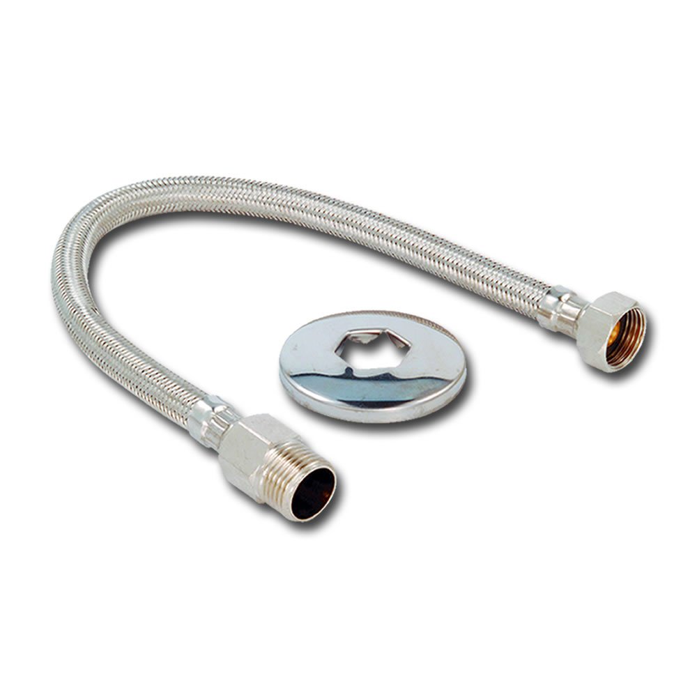 Engate Flexível Trançado 40 Cm - Latão - Mega