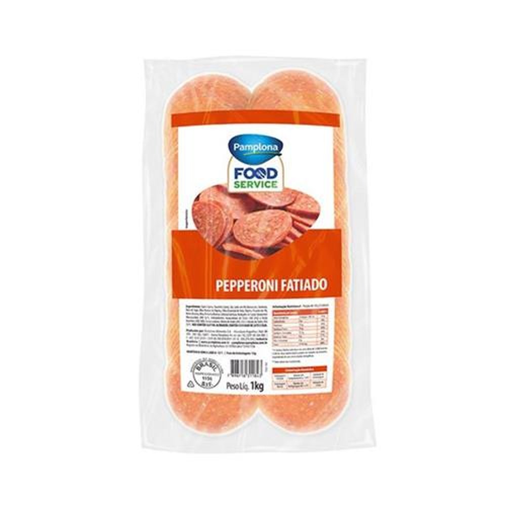 Pepperoni Congelado Fatiado Pamplona - Embalagens com 1kg - Peso da Caixa 8kg