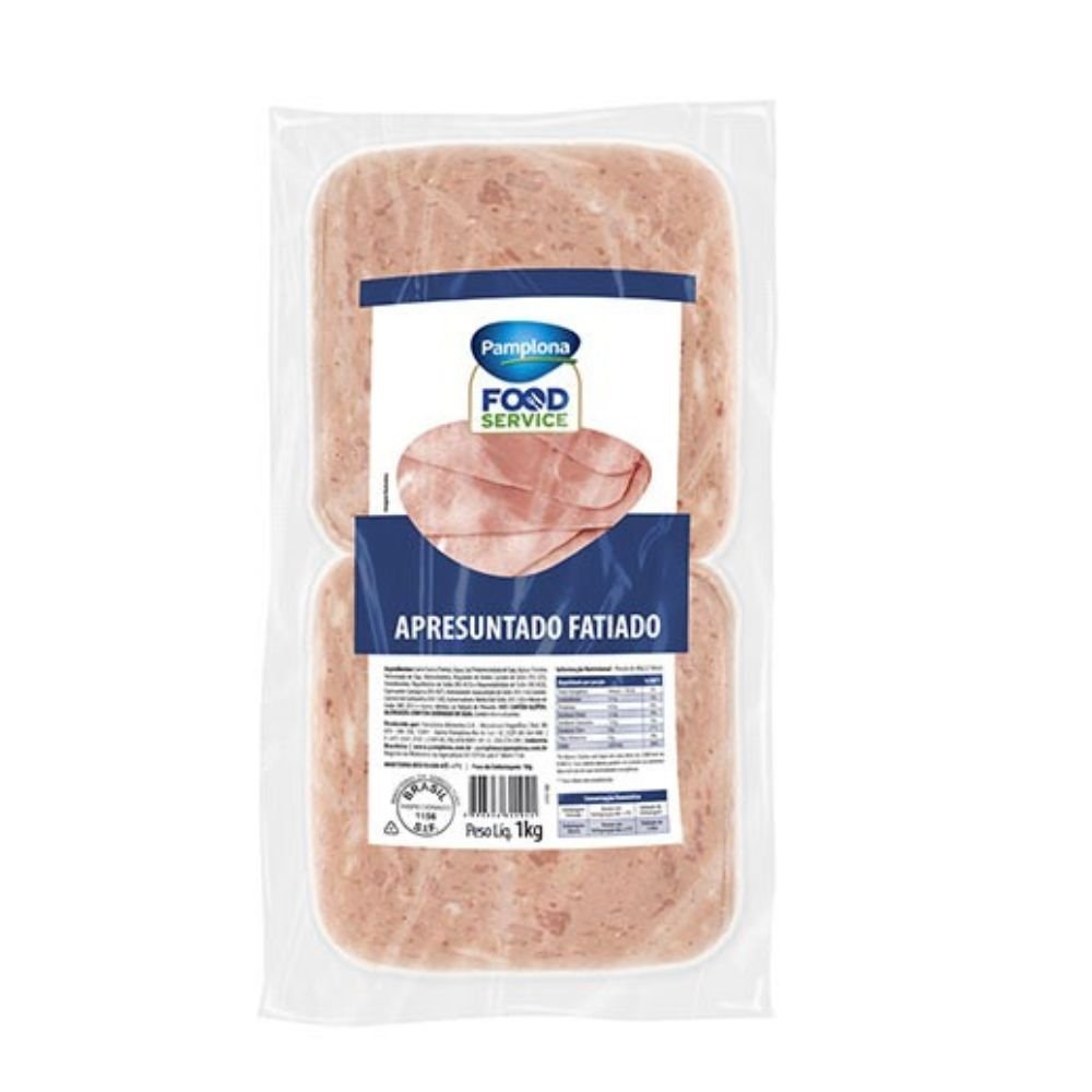 Apresuntado Fat. Pamplona 1 Kg (8 Unid) - Embalagem com 8 und. - Peso 8kg