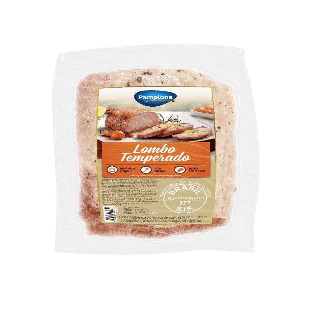 Lombo Temperado Congelado 1 a 1,2kg Pamplona - Embalagem com 8 até 10 und. - Peso 10kg