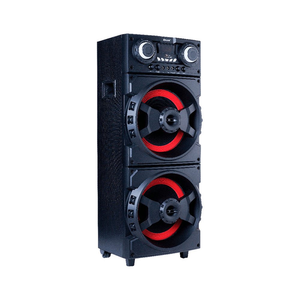 Caixa Amplificada Amvox Led Bluetooth USB MicroSD Auxiliar Rádio FM Bivolt 1000W ACA 1001 Turbo