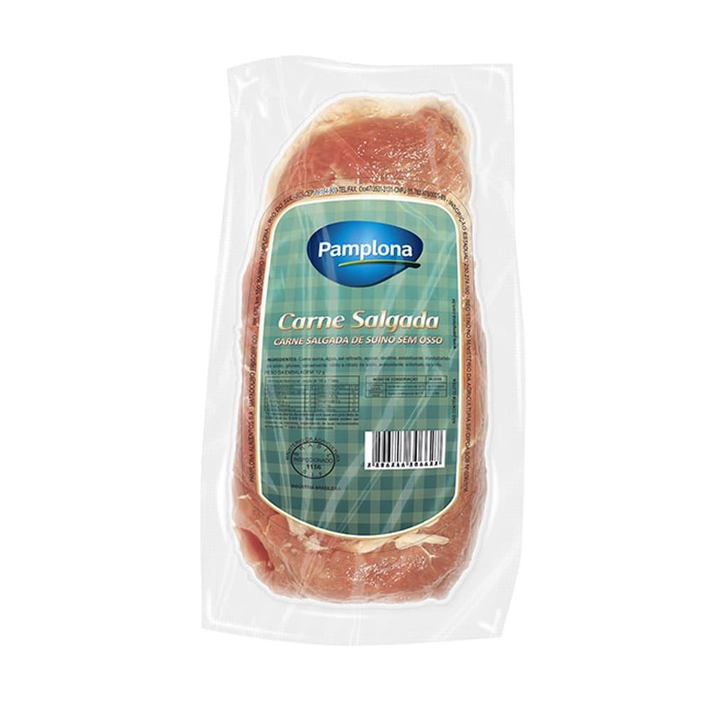 Carne Salgada Suino Sem Osso 500 a 625g Pamplona - Embalagem com 8 até 10 und. - Peso 5kg