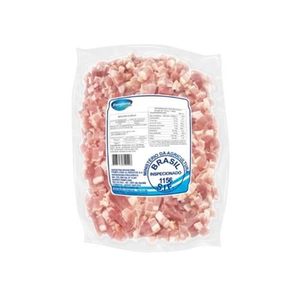 Bacon em Cubos Congelado 1 kg Pamplona - Embalagem com 10 und. - Peso 10kg
