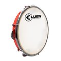 Pandeiro 10 Polegadas ABS Inox Pele Leitosa Vermelho Luen