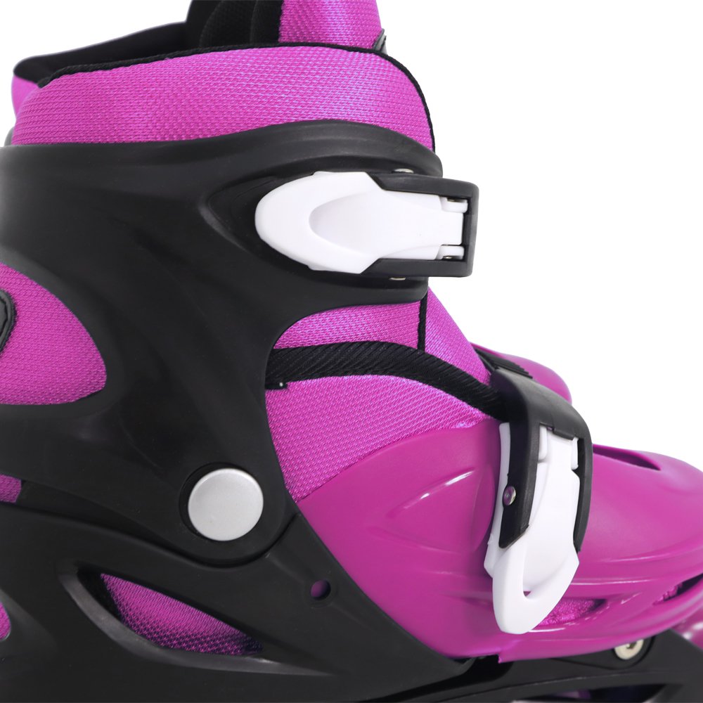 Kit Patins Inline Radical com Luva, Capacete, Joelheira e Cotoveleira Rosa G (37-40) Rosa Bel