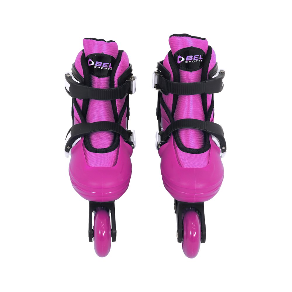 Kit Patins Inline Radical com Luva, Capacete, Joelheira e Cotoveleira Rosa G (37-40) Rosa Bel