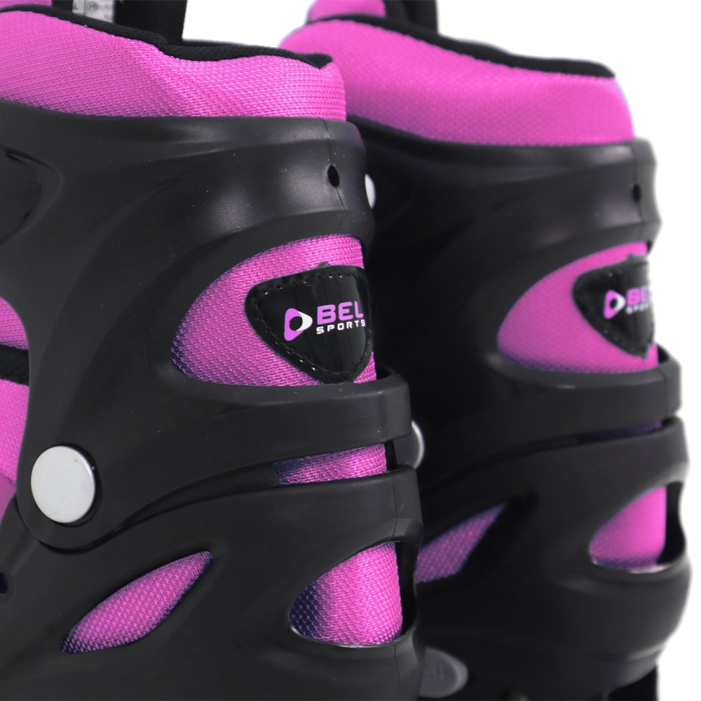 Kit Patins Inline Radical com Luva, Capacete, Joelheira e Cotoveleira Rosa G (37-40) Rosa Bel