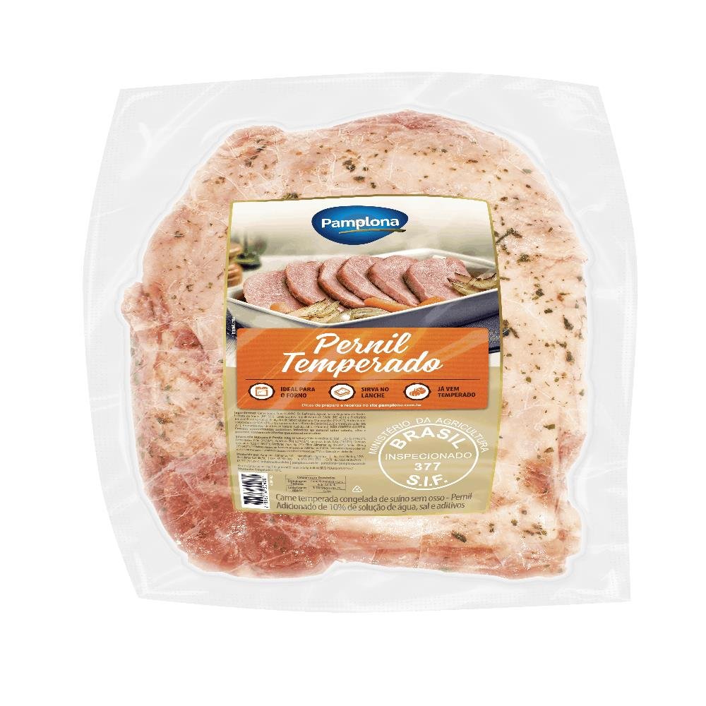 Pernil sem Osso Temperado Congelado 1 a 1,2kg Pamplona - Embalagem com 8 até 10 und. - Peso 10kg