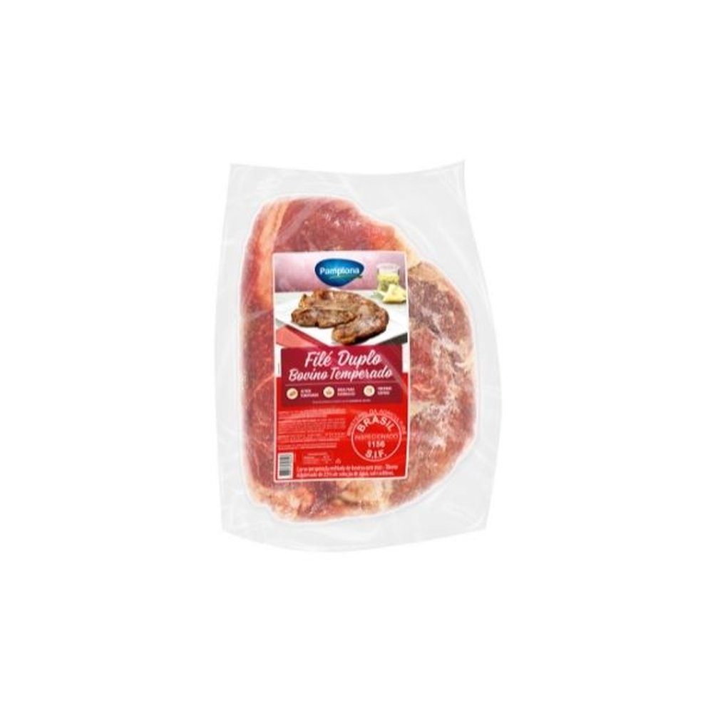 Filé Duplo Bovino Temperado Resfriado 700g a 900g Pamplona - Embalagem com 13 até 15 und. - Peso 10kg